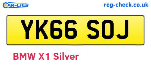 YK66SOJ are the vehicle registration plates.