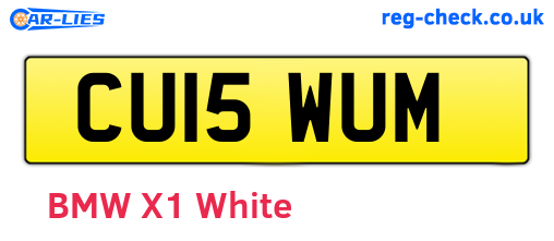 CU15WUM are the vehicle registration plates.