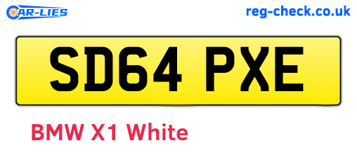 SD64PXE are the vehicle registration plates.