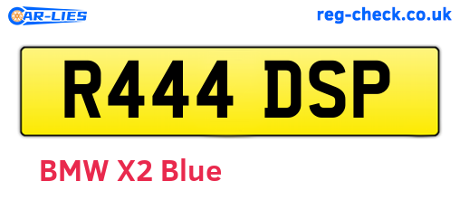 R444DSP are the vehicle registration plates.