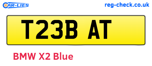 T23BAT are the vehicle registration plates.