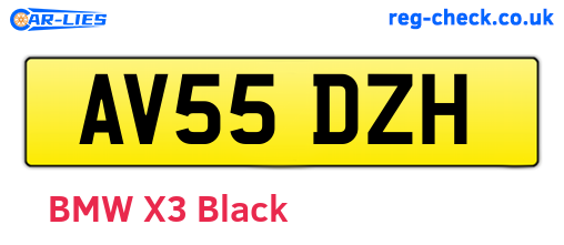 AV55DZH are the vehicle registration plates.