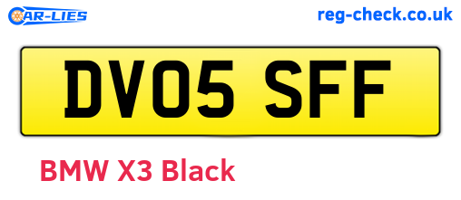 DV05SFF are the vehicle registration plates.