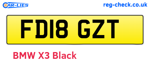FD18GZT are the vehicle registration plates.