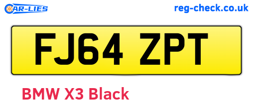 FJ64ZPT are the vehicle registration plates.
