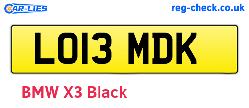 LO13MDK are the vehicle registration plates.