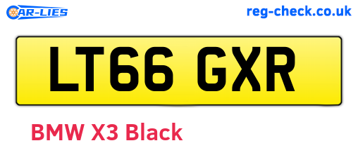 LT66GXR are the vehicle registration plates.