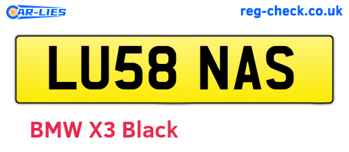LU58NAS are the vehicle registration plates.