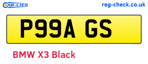 P99AGS are the vehicle registration plates.