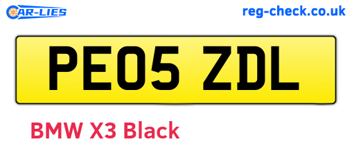 PE05ZDL are the vehicle registration plates.