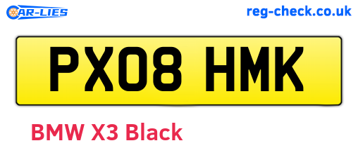PX08HMK are the vehicle registration plates.