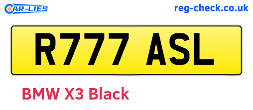R777ASL are the vehicle registration plates.