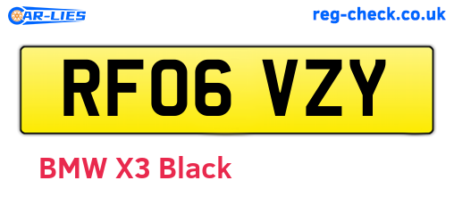 RF06VZY are the vehicle registration plates.