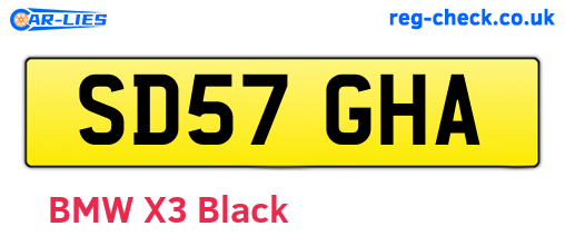 SD57GHA are the vehicle registration plates.