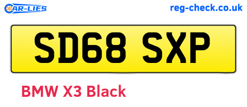 SD68SXP are the vehicle registration plates.