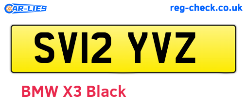 SV12YVZ are the vehicle registration plates.