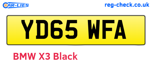 YD65WFA are the vehicle registration plates.