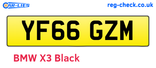 YF66GZM are the vehicle registration plates.