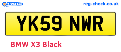 YK59NWR are the vehicle registration plates.