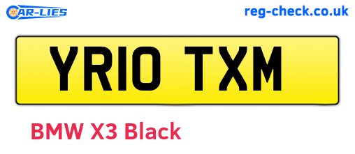 YR10TXM are the vehicle registration plates.