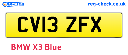 CV13ZFX are the vehicle registration plates.