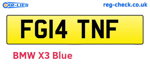 FG14TNF are the vehicle registration plates.