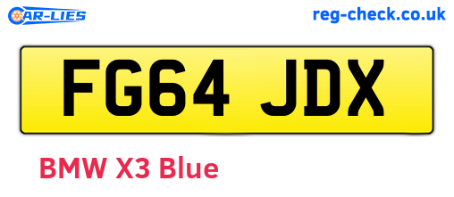 FG64JDX are the vehicle registration plates.