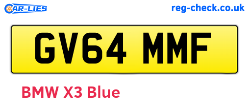 GV64MMF are the vehicle registration plates.