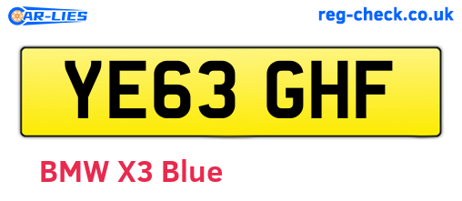 YE63GHF are the vehicle registration plates.