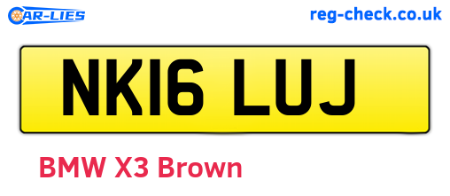 NK16LUJ are the vehicle registration plates.