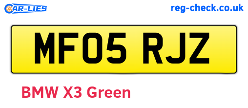 MF05RJZ are the vehicle registration plates.