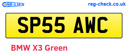 SP55AWC are the vehicle registration plates.