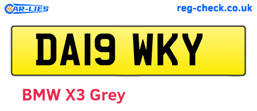 DA19WKY are the vehicle registration plates.