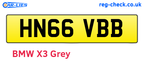 HN66VBB are the vehicle registration plates.