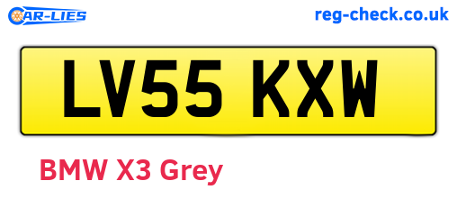 LV55KXW are the vehicle registration plates.