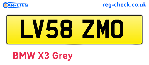 LV58ZMO are the vehicle registration plates.