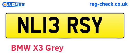 NL13RSY are the vehicle registration plates.