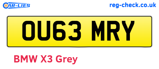OU63MRY are the vehicle registration plates.