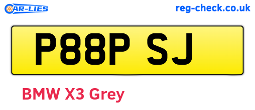 P88PSJ are the vehicle registration plates.