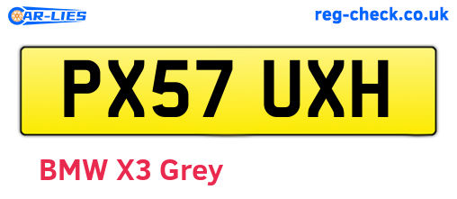 PX57UXH are the vehicle registration plates.