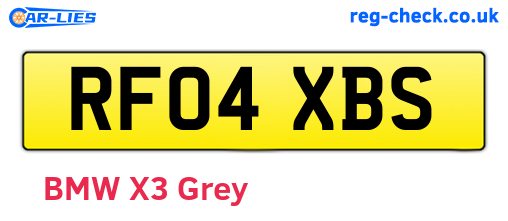RF04XBS are the vehicle registration plates.