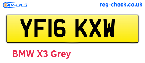 YF16KXW are the vehicle registration plates.