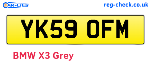 YK59OFM are the vehicle registration plates.