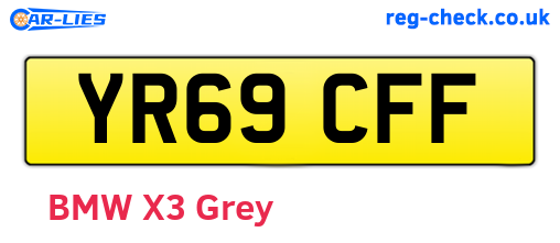 YR69CFF are the vehicle registration plates.