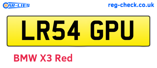 LR54GPU are the vehicle registration plates.