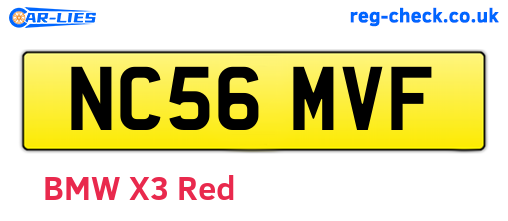 NC56MVF are the vehicle registration plates.