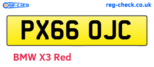 PX66OJC are the vehicle registration plates.