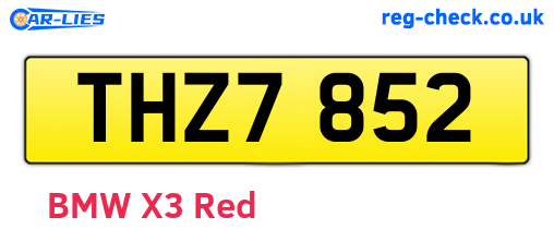 THZ7852 are the vehicle registration plates.