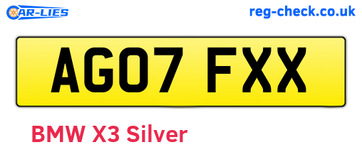 AG07FXX are the vehicle registration plates.