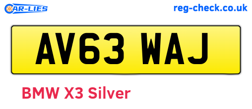 AV63WAJ are the vehicle registration plates.